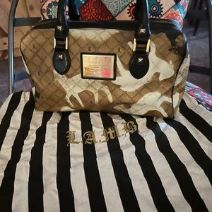 L.A.M.B. Black and Tan Satchel